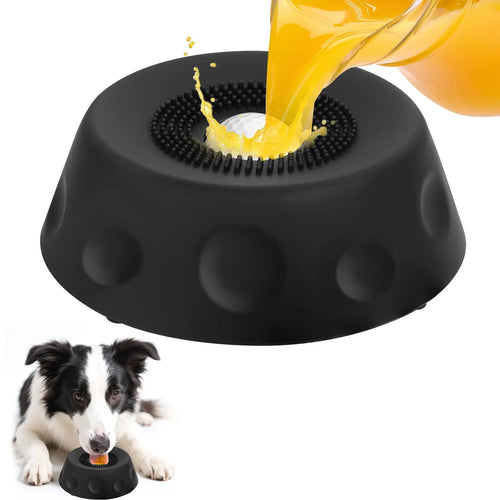#Summervibes 3-In-1 Suction Slow Feeder Dog Bowl, No-Spill Licking Mat with Built-In Treat Ball & Cleaning Brush, Interactive Anti-Slip Dog Bowl for Yogurt, Peanut Butter & Liquid Treats