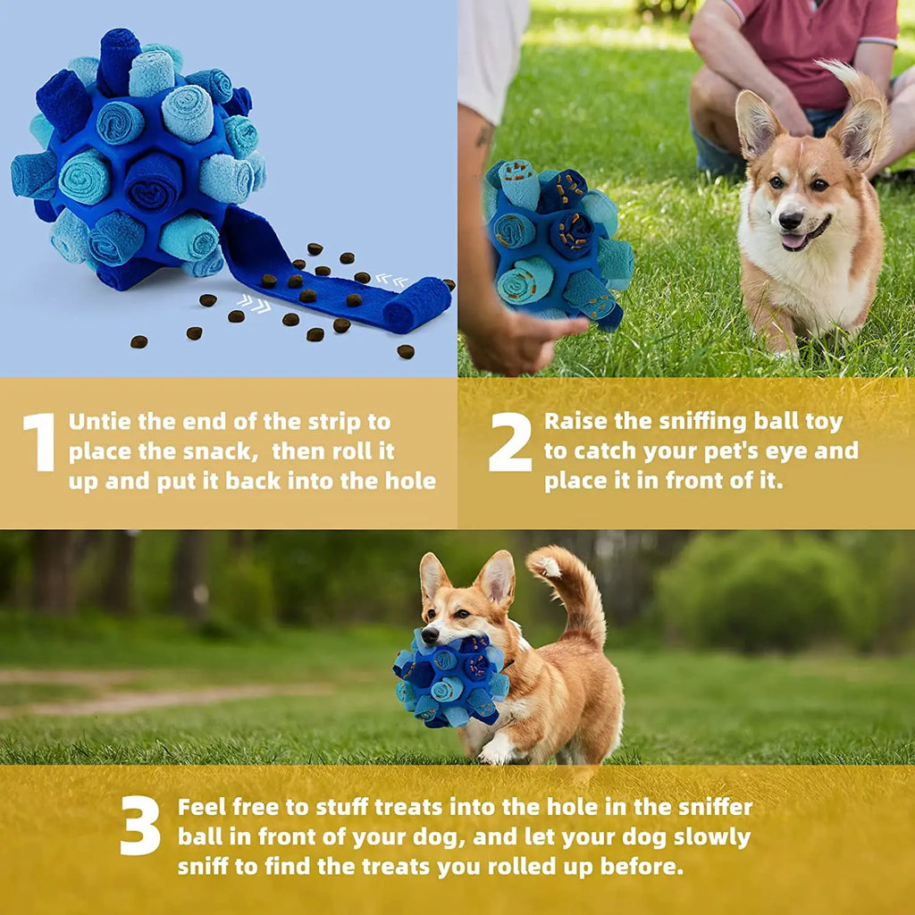 Gift for Pets, Small Dog Smelling Fried Ball, Pets Smelling Snack, Ball Puzzle, Native Hidden Toy, Pet Snuffle Ball, Velvet Dog Smelling Puzzle, Dog Companion Calming Toys