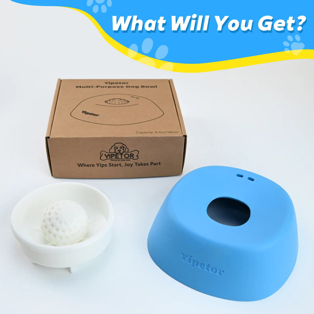 Yipetor Slow Feeder Dog Bowls for Liquid Treat, [Built-In Rolling Ball] No Spill Bone Broth Dog Licking Bowl, Multi-Purpose Puppy Yogurt Feeder Bowl for All Breeds Dietary Supplement/Post-Op Nutrition Feeding,#Summervibes #Petlovers