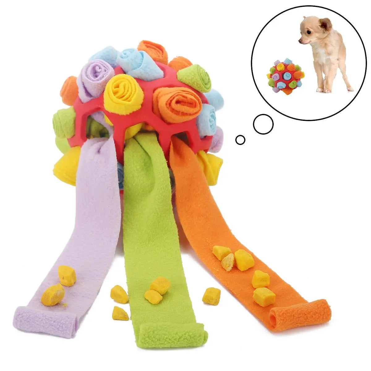 Gift for Pets, Small Dog Smelling Fried Ball, Pets Smelling Snack, Ball Puzzle, Native Hidden Toy, Pet Snuffle Ball, Velvet Dog Smelling Puzzle, Dog Companion Calming Toys