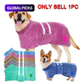 Quick-Drying Dog Bathrobe, 1 Count Embroidered Terry Pet Bathrobe Dressing Gown with Adjustable Belly Band, Super-Absorbent Super-Soft Fabric Paw Embroidery Craftsmanship #GLOBAL PICKS
